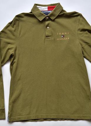 Мілітарі лонгслів футболка tommy hilfiger olive m
