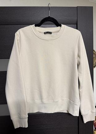 Молочний екрю світшот zara