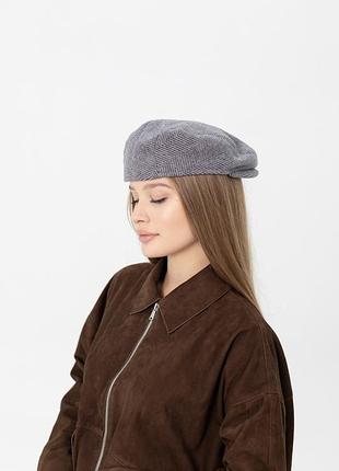 Кепи хулиганка твидовая d.hats серого цвета