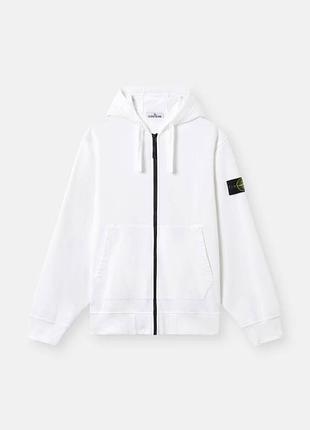 Унікальна біла зіпка з патчем stone island