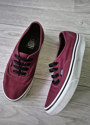 Женские кеды vans бордовые 37