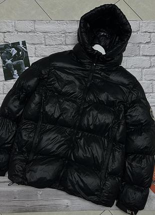 Чоловічий глянцевий пуховик valere milano puffer дутий з капюшоном оригінал італійський повсякденний класичний теплий сигментний бу м теплий стильний