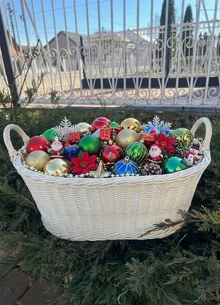 Корзина белая большая с ручками для подарков