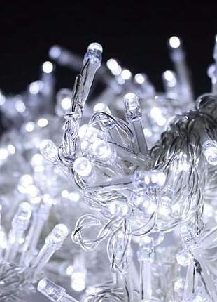 Гірлянда світлодіодна новорічна біла 300 led 15 м гірлянда електрична новоричнева гірлянда гірлянда