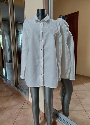 Котоново-льоняна з вишивкою сорочка 👕