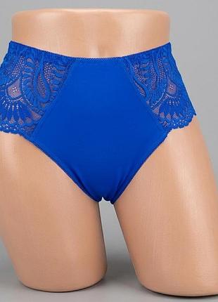 Кружевные трусы бразилиана 2xl синие biweier 11038