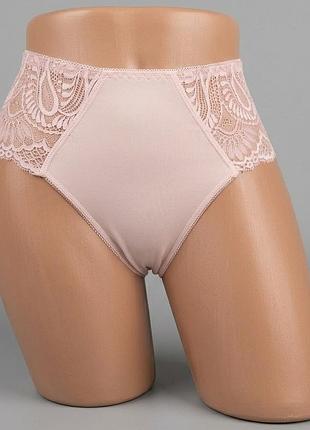 Кружевные трусы бразилиана 3xl пудровые biweier 11038