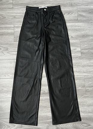 Шкіряні брюки штани bershka 2