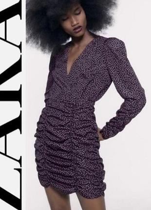 Коротка жіноча сукня zara в сердечка, розмір m