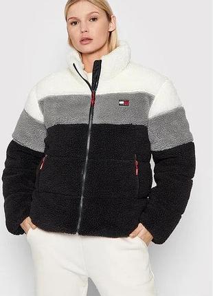 Жіноча шуба пуховик tommy jeans hilfiger sherpa down puffer jacket