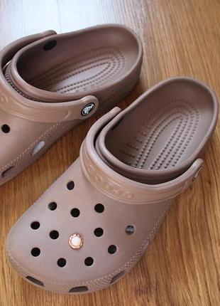 Унисекс сабо босоножки кроксы аквашузы сандалии crocs classic clog latte m5/w7 (размер 37-38)