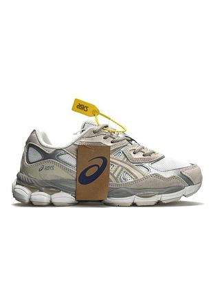 Кроссовки asics gel-nyc beige white silver 2