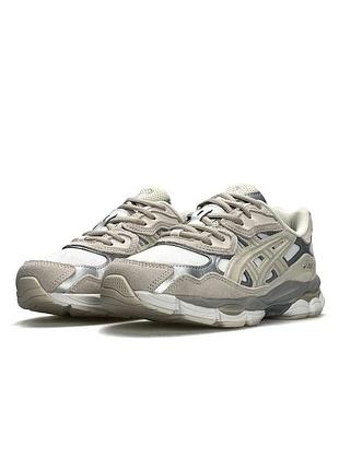 Кроссовки asics gel-nyc beige white silver 4