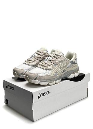 Кроссовки asics gel-nyc beige white silver 7