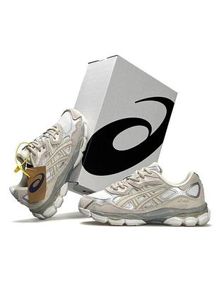 Кроссовки asics gel-nyc beige white silver 8
