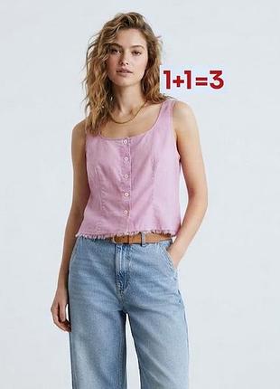 1+1=3 🎁 майка блуза на пуговицах лен от marks &amp; spencer