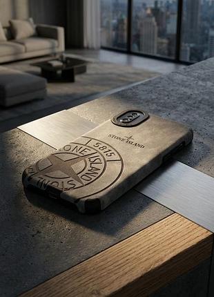 Новий чохол stone island на iphone x / xs (эко-замша, захист)