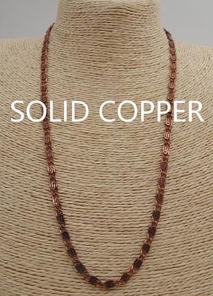 Цепочка винтаж медь solid copper s-плетение