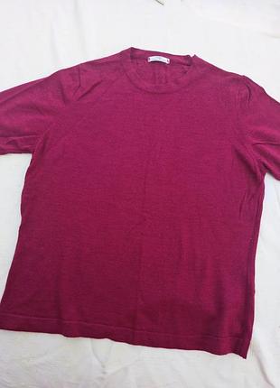 Тонкий вовняний джемпер із коротким рукавом,50-56разом, pure new wool, marks&amp; spencer.