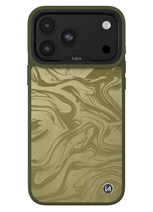 Чохол kajsa glamorous collection fluid art with magsafe для iphone 18 pro стильна накладка айфон 18 про у техніці рідке мистецтво
