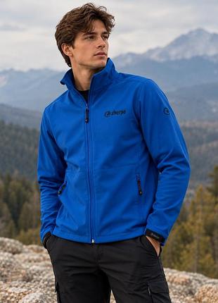 Чоловіча куртка sherpa softshell m синя водонепроникна outdoor