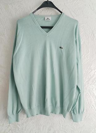 Классический мужской хлопковый свитер от lacoste