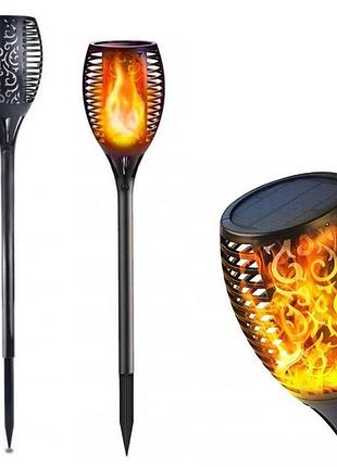 Садовый фонарь на солнечной батарее с эффектом пламени solar flame с влагозащитой 52 см