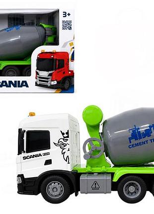Автомодель oc-6402 "бетнозмешувач scania" серии "big truck" со светом, звуком, в коробке р.13x32x18см technodrive