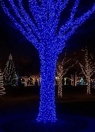 Гірлянда нитка вулична 1000 led 100 м чорна, синій