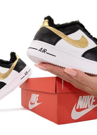 Air force low winter white black gold ❄️ хутро 7