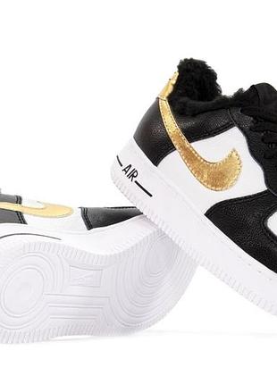 Air force low winter white black gold ❄️ хутро 5