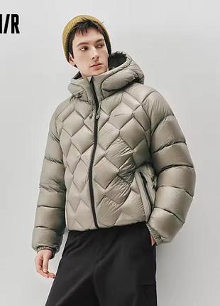 Чоловічий пуховик semir з капюшоном — розмір xl (90% качиний пух, оливковий/хакі)