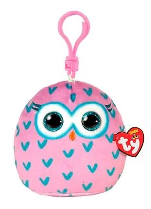 Мягкая игрушка-брелок ty inc squish-a-boos сова winks 12 см, 39573
