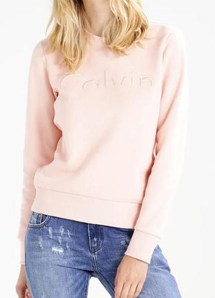 Calvin klein jeans женский оригинальный пудровый свитшот !