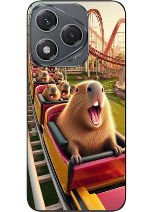 Силиконовый чехол epik для honor 400 lite с картинкой капибары на американских горках