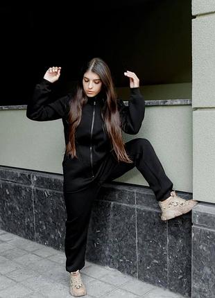 Комбінезон флісовий «клапан» 2xl/3xl 52/54 чорного кольору