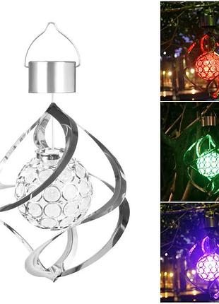 Садовый подвесной светодиодный светильник на солнечной батарее rgb solar windchime light 10497
