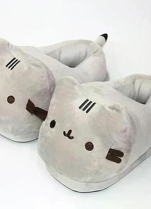 Капці жіночі my kigu кот пушин сірі плюшеві