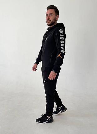 Спортивный костюм мужской на флисе черный nike air jordan