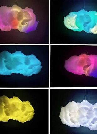 Світильник хмара смарт 3d led нічник rgb з пультом та bluetooth diy декор