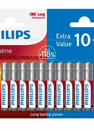 Батарейки philips power alkaline lr03 aaa 1.5 в щелочные 20 шт