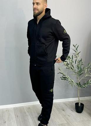 Спортивный костюм мужской на флисе stone island
