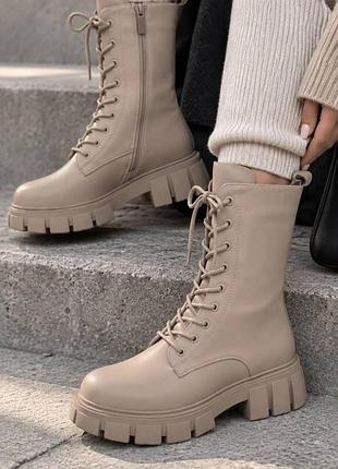 Черевики жіночі trendy натуральне хутро 38 бежеві (b0718-10)