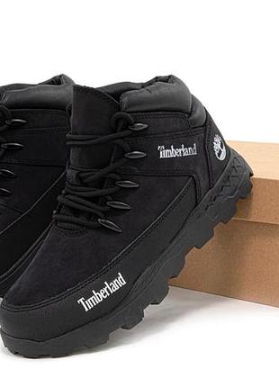 Черевики зимові чоловічі timberland, теплі кросівки чорні