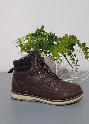 Ботинки осень детские на мальчика от steve madden bracer boot 21 см стелька коричневые