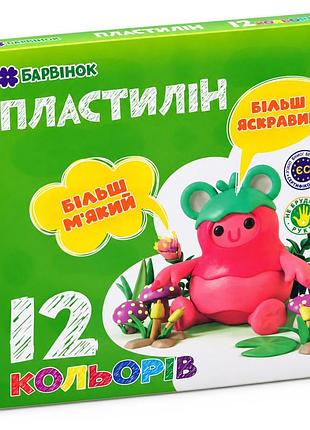 Набір дитячого пластиліну для ліплення 6-433, 12 кольорів