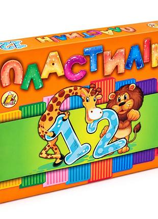 Набір дитячого пластиліну для ліплення та моделювання тетрада те10026, 12 кольорів