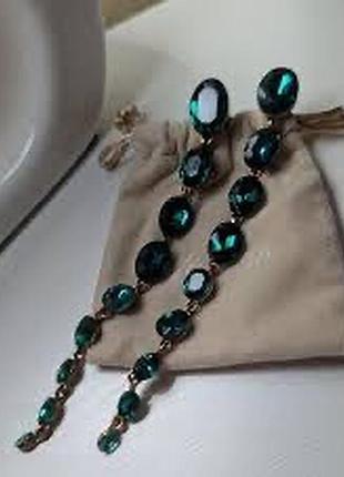 Довгі сережки swarovski