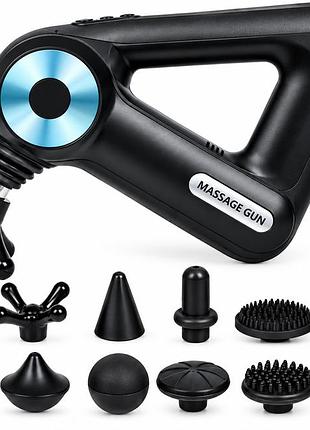 Massage gun sl-8890 вибромассажер для мышц (12 насадок) / массажный ударный пистолет