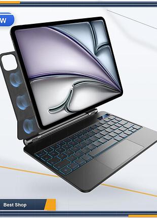 Клавіатура-чохол з трекпадом nimin для ipad air 11" (m4/m3/m2), air 4/5, pro 11" (1-4 gen), qwertz, підсвітка, чорний